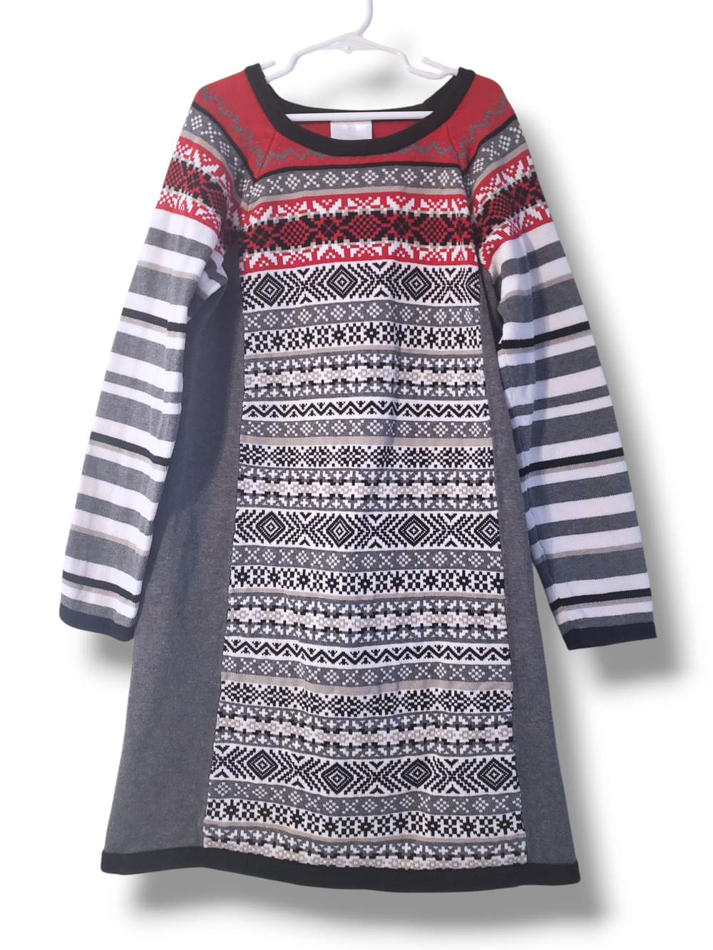 Hanna Andersson 140cm Girls 10 Fairisle Striped Sweater Dress